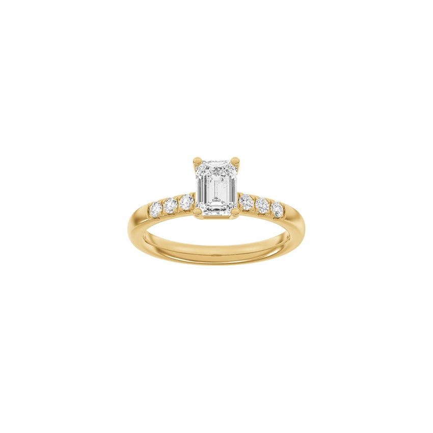 Siersbøl firkantet ring i 14 karat guld med 1,2 ct lab-grown diamanter